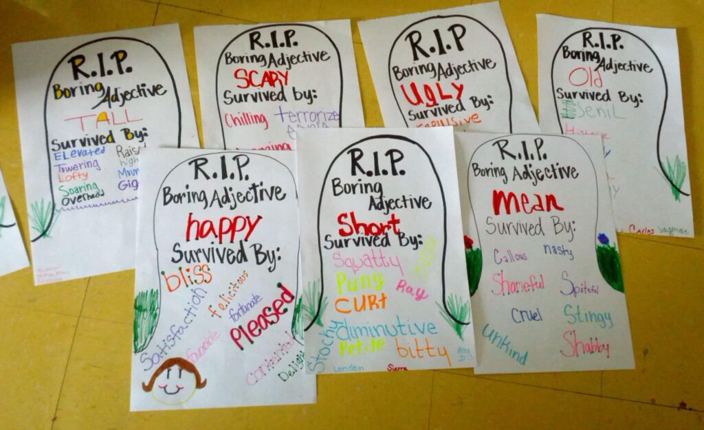 Ms Amerson Used 'Visuals to Enhance her Lesson on Adjectives