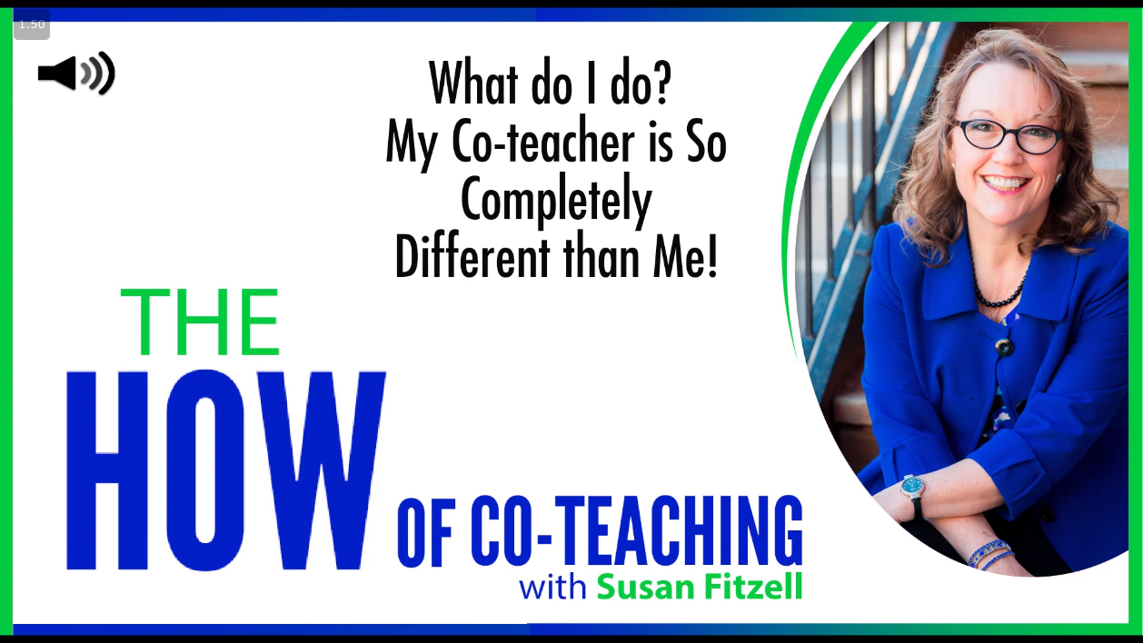 Thumbnail for Susan Fitzell's co-teaching podcast - co-teaching relationship